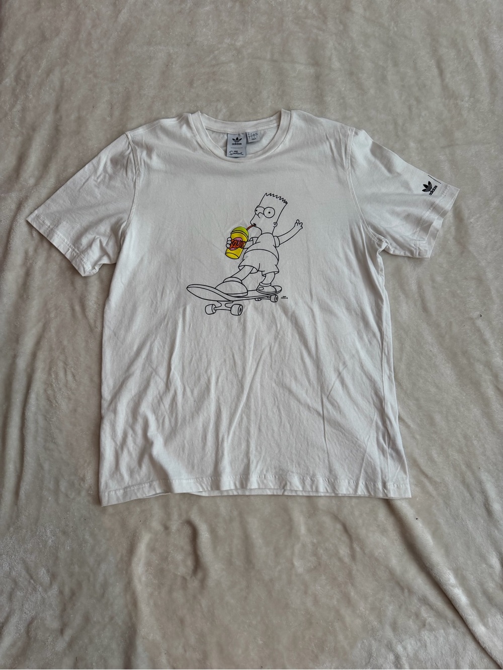 Adidas Originals White Bart Simpson Graphic Tee